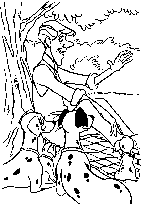coloriage 101 dalmatiens pique nique